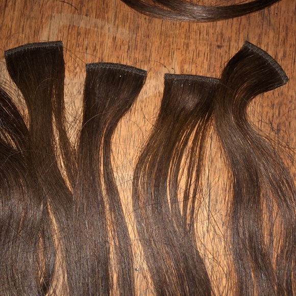 Real Hair clip in extensions Burnette Auburn colored - Picture 15 of 15